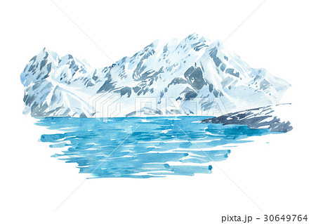 氷河湖 風景 氷 シーンのイラスト素材