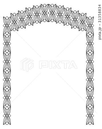 フレーム 飾り枠 飾り罫 ゴシック調の写真素材