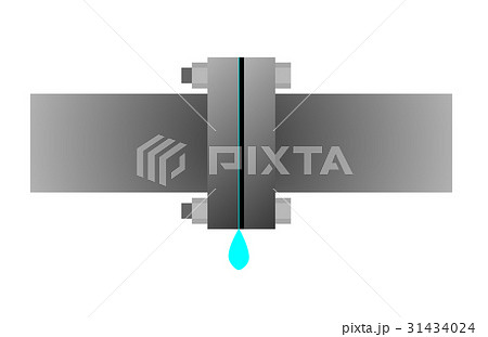 配管 液漏れ 水道管 管のイラスト素材