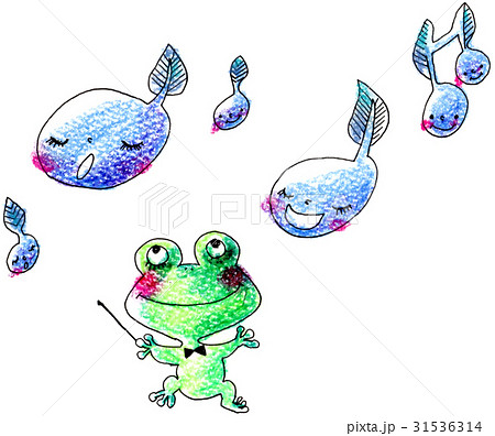 蛙 オタマジャクシ 音符 イラストのイラスト素材 蛙 オタマジャクシ 音符 イラストのイラスト素材