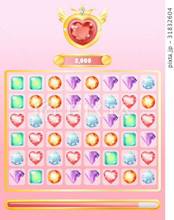 かわいい 可愛い 宝石 パズルのイラスト素材