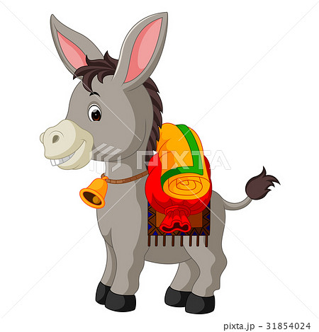 Donkey Carries A Large Bagのイラスト素材