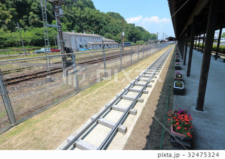 くま川鉄道 レール ローカル 鉄道の写真素材