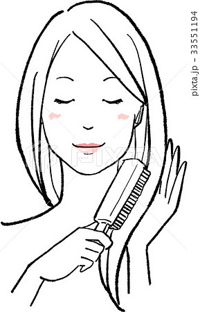 ヘアブラシのイラスト素材