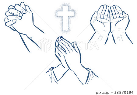 ボディパーツ 両手 祈り 祈るの写真素材