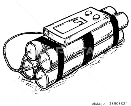 爆弾 時限爆弾 ダイナマイト 起爆装置のイラスト素材