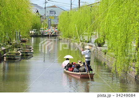 柳川川下りの写真素材