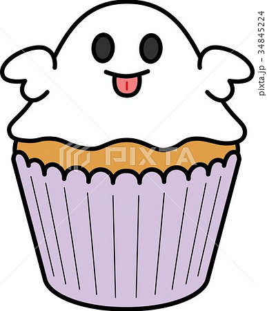 ハロウィンカップケーキのイラスト素材