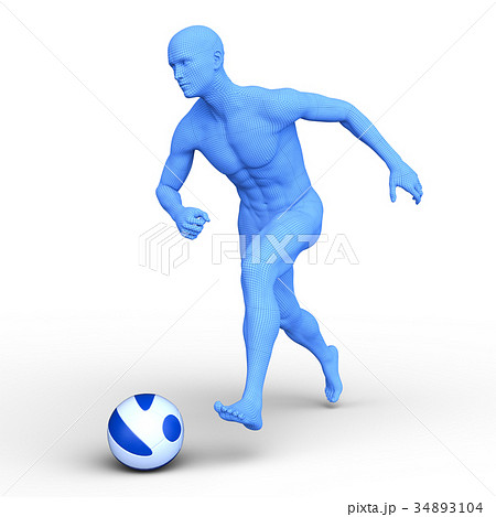 サッカー選手イメージ 男性イメージ 人体模型 筋肉のイラスト素材