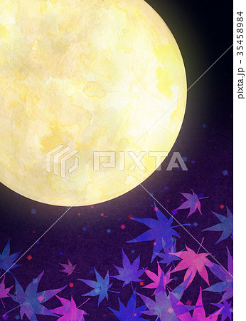 満月 クレーター 中秋の名月 天体のイラスト素材