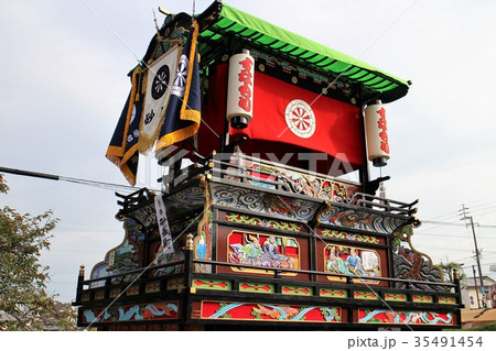 屋台 だんじり 祭り 西条祭りの写真素材