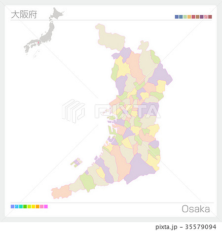 地図 大阪 大阪府 イラストレーションのイラスト素材