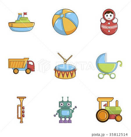 トラクター シンプル アイコン 漫画のイラスト素材