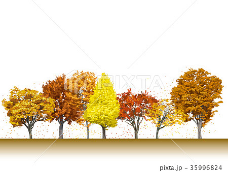 落ち葉 枯れ葉 秋 リアルのイラスト素材