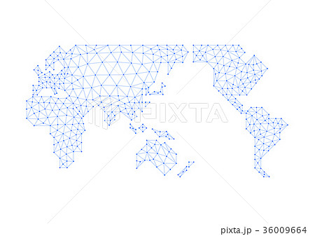 ベクター 線 世界地図 略図のイラスト素材