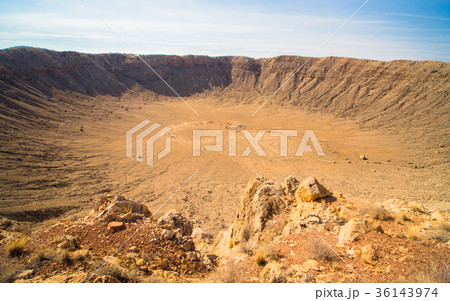アリゾナ大隕石孔の写真素材