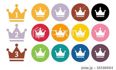 王冠 ランキング 1位 2位のイラスト素材