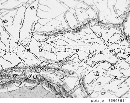 地図 マップ 南米 古地図の写真素材