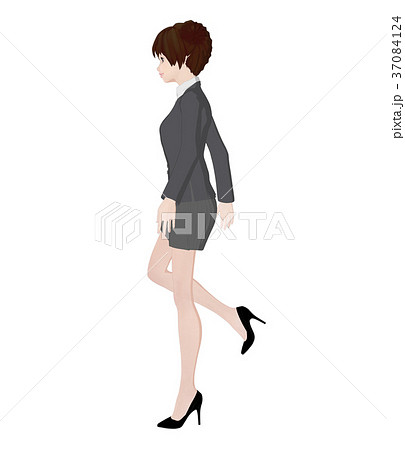 ビジネススーツ ビジネスウーマン 女性 歩くのイラスト素材