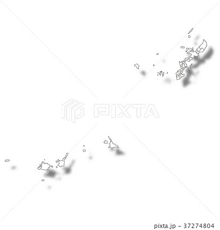 沖縄 沖縄県 地図 白地図のイラスト素材