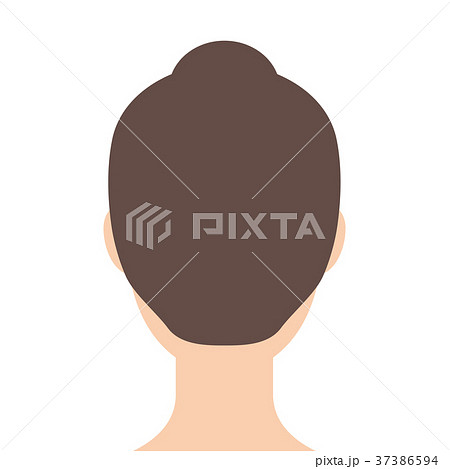 女性 頭部 頭 後頭部のイラスト素材