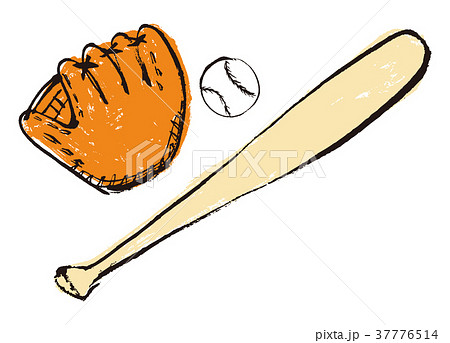 野球 グローブ ボール バットのイラスト素材 Pixta