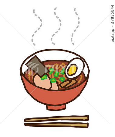 ラーメン 箸 食べ物 麺類のイラスト素材 Pixta