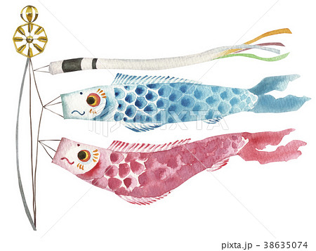 鯉のぼり イラスト 手書き 伝統行事のイラスト素材
