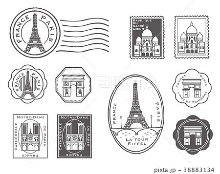 フランスのおしゃれな切手スタンプ-