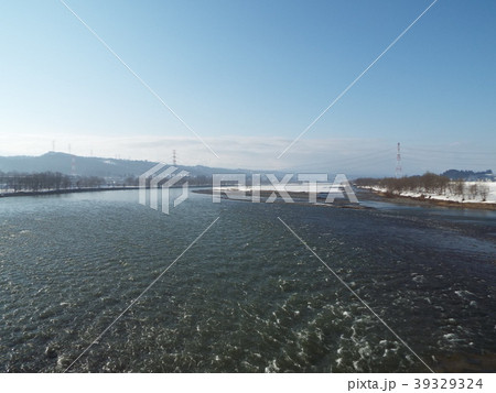 日本で一番長い川の写真素材