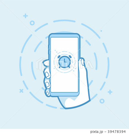 アラーム 起きる 起床 携帯電話のイラスト素材