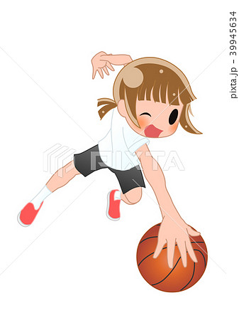 女子バスケ ドリブルの写真素材