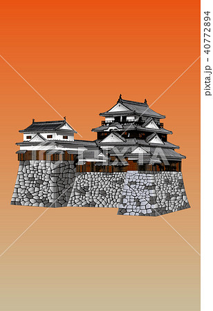 松山城 石垣 天守閣 愛媛県のイラスト素材 - PIXTA