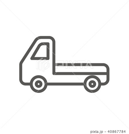 アイコン 軽トラック 軽トラ グレーのイラスト素材
