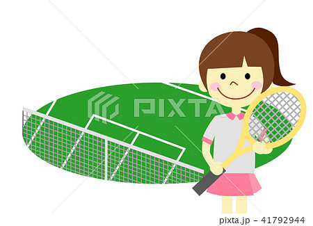 テニス テニスコート テニス部 子供のイラスト素材