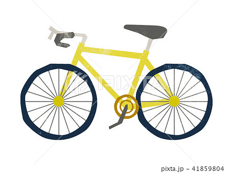 オシャレ 白バック 自転車 黄色のイラスト素材