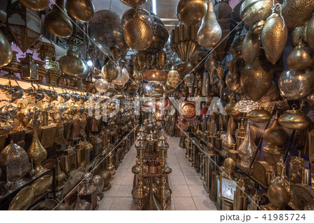 町並み 市街 アラブ 商店街の写真素材