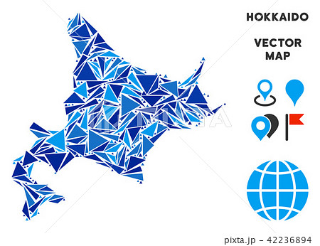 ベクター 北海道 形 北海道マップのイラスト素材