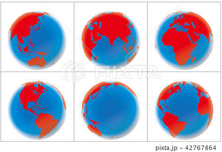 ユーラシア大陸 アジア 地図 地球儀のイラスト素材