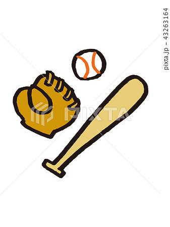 野球 グローブ ボール バットのイラスト素材