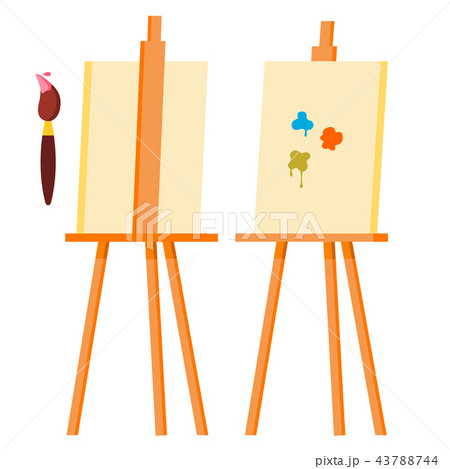 Painting Accessories Vector Cartoon Illustration. Canvas, Picture, Easel,  Paintbrush, Brush, Color, Palette, Art, Paint, Supply, Drawing -  Israel