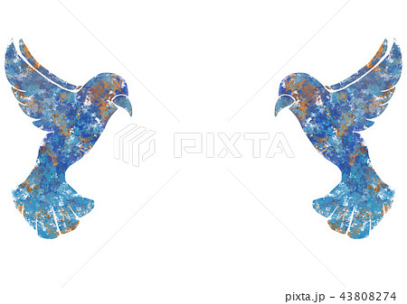 鳥 シルエットイラスト イラスト 羽ばたくの写真素材 Pixta