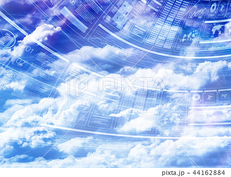 雲 合成 幻想的 背景イラストの写真素材