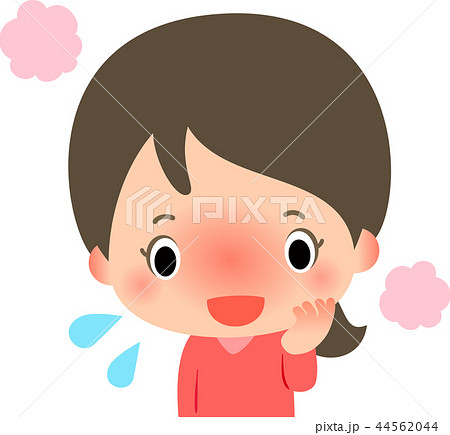 照れる 赤面 女性 シャイのイラスト素材