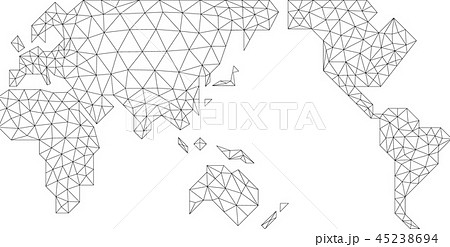 ベクター 線 世界地図 略図のイラスト素材