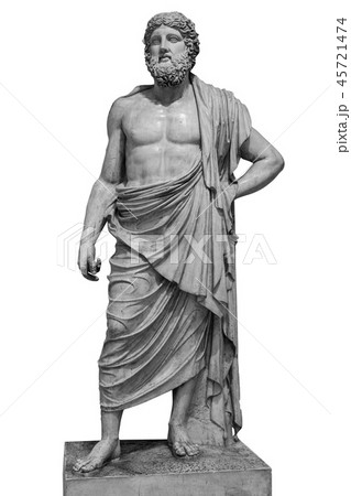 ゼウス像 ギリシャ彫刻 ゼウス 髭の写真素材