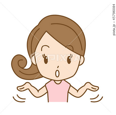 女性 女の子 ジェスチャー 身振り手振りのイラスト素材