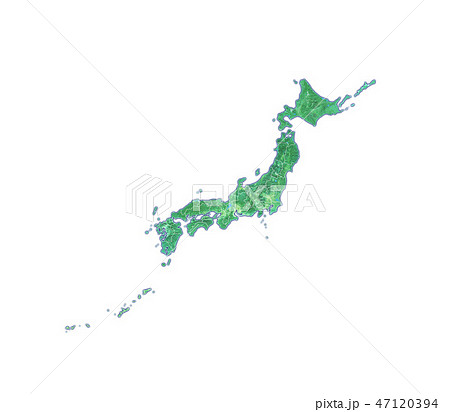 マップ 日本列島 日本地図 都道府県のイラスト素材