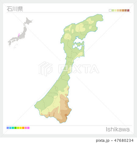 石川県地図のイラスト素材
