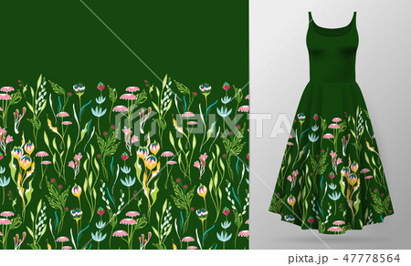 モックアップ ドレス 洋服 咲く花のイラスト素材 モックアップ ドレス 洋服 咲く花のイラスト素材